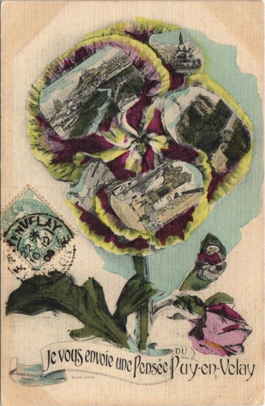 Carte postale ancienne Je vous envoie une pensée
