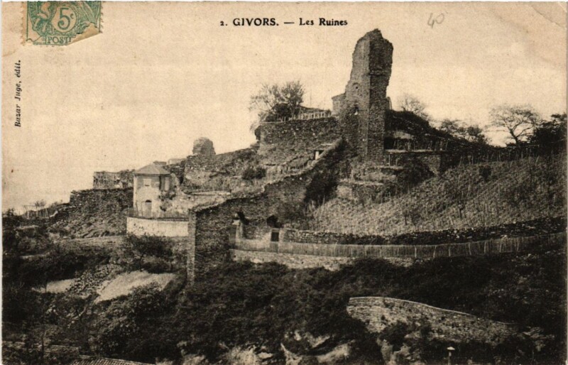 Carte postale ancienne Givors Les Ruines à Givors