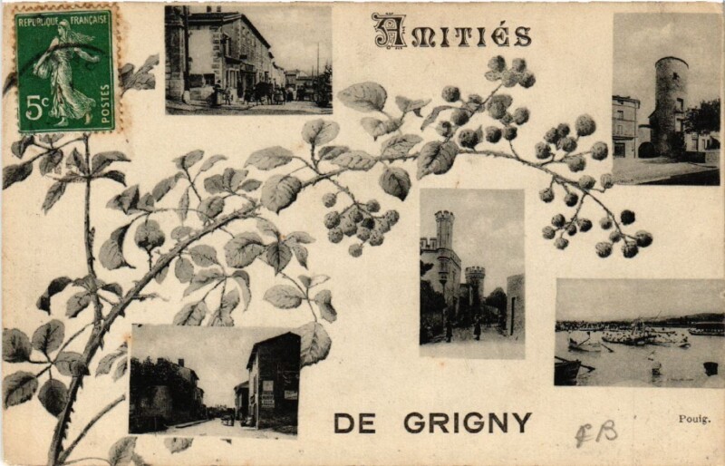 Carte postale ancienne Amitiés de Grigny à Grigny