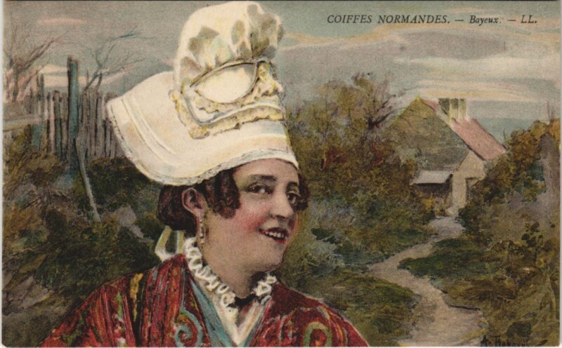 Carte postale ancienne Bayeux Coiffes Normandes à Bayeux