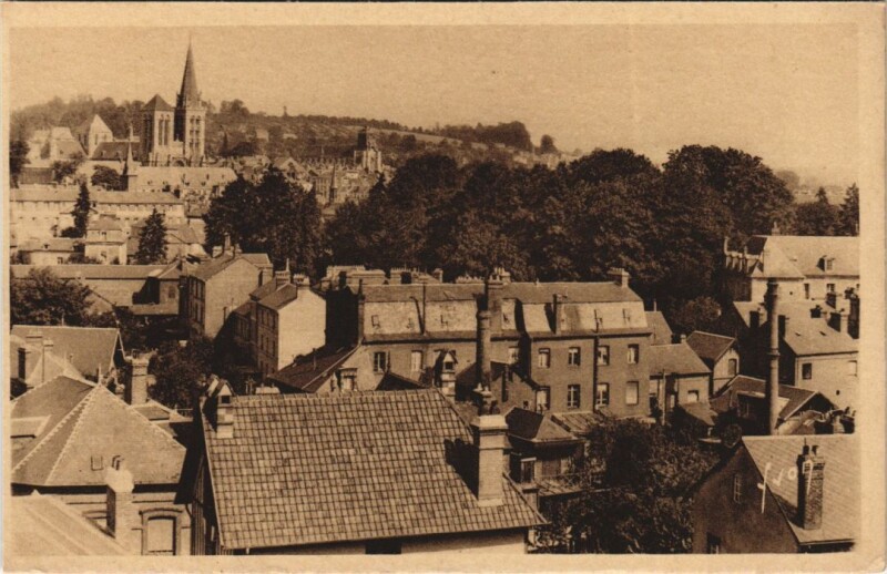 Carte postale ancienne Lisieux La Cathedrale Saint-Pierre et l'Eglise Saint-Jacques à Lisieux