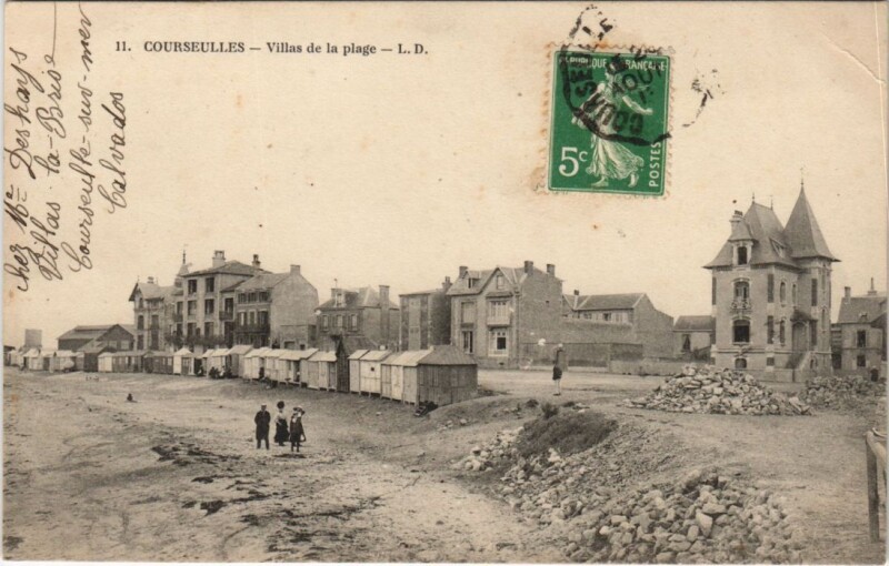 Carte postale ancienne Courseulles-sur-Mer Villas de la Plage à Courseulles-sur-Mer