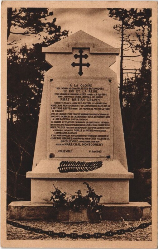 Carte postale ancienne Colleville-Montgomery Monument Commemoratif à Colleville-Montgomery