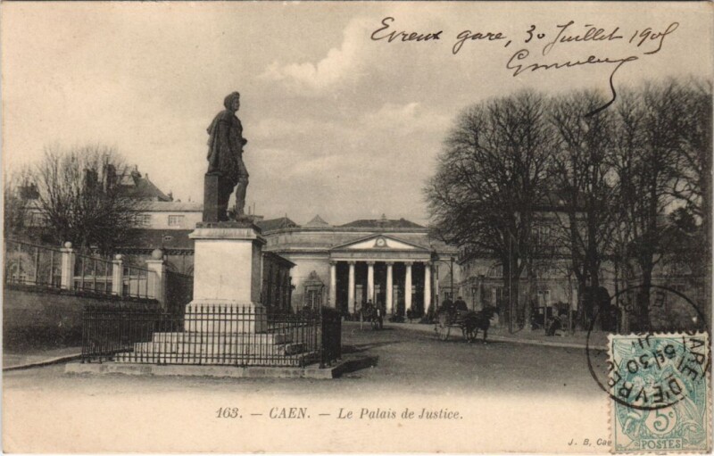 Carte postale ancienne Caen Le Palais de Justice