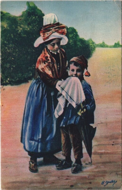 Carte postale ancienne Lady with his Son - Types