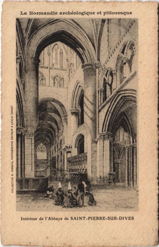 Carte postale ancienne Saint-Pierre-sur-Dives Interieur de l'Abbaye