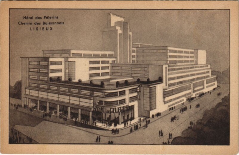 Carte postale ancienne Lisieux Hotel des Pelerins - Chemin des Buissonnets à Lisieux
