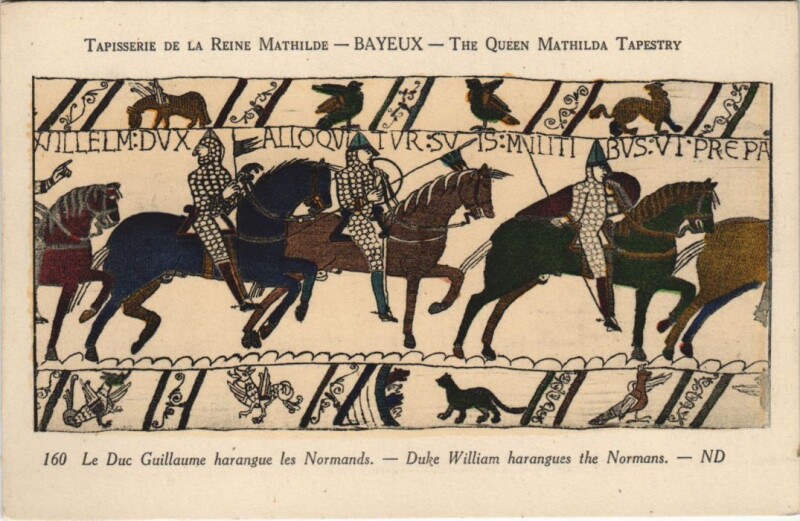 Carte postale ancienne Bayeux Tapisserie de la Reine Mathilde - Le Duc Guillaume à Bayeux