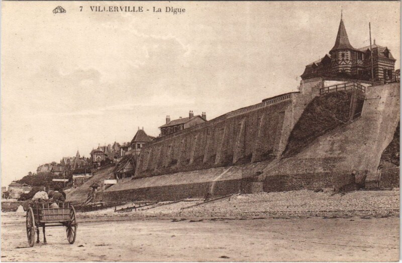 Carte postale ancienne Villerville-sur-Mer La Digue à Villerville