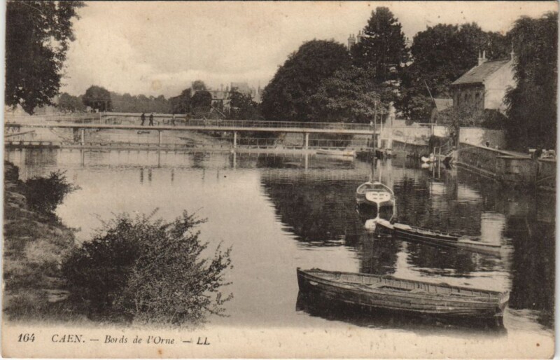 Carte postale ancienne Caen Bords de l'Orne