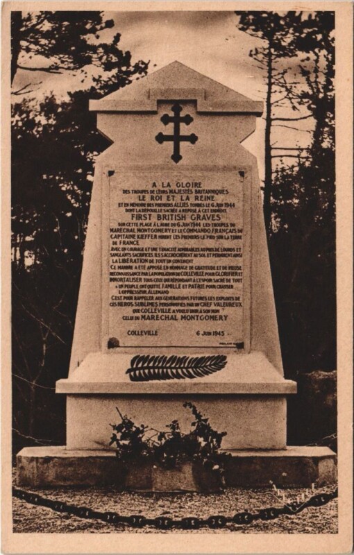 Carte postale ancienne Colleville-Montgomery Monument Commemoratif à Colleville-Montgomery