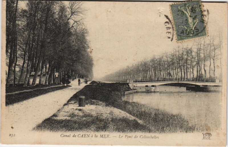 Carte postale ancienne Colombelles Canal de Caen a la Mer - Le Pont de Colombelles à Colombelles