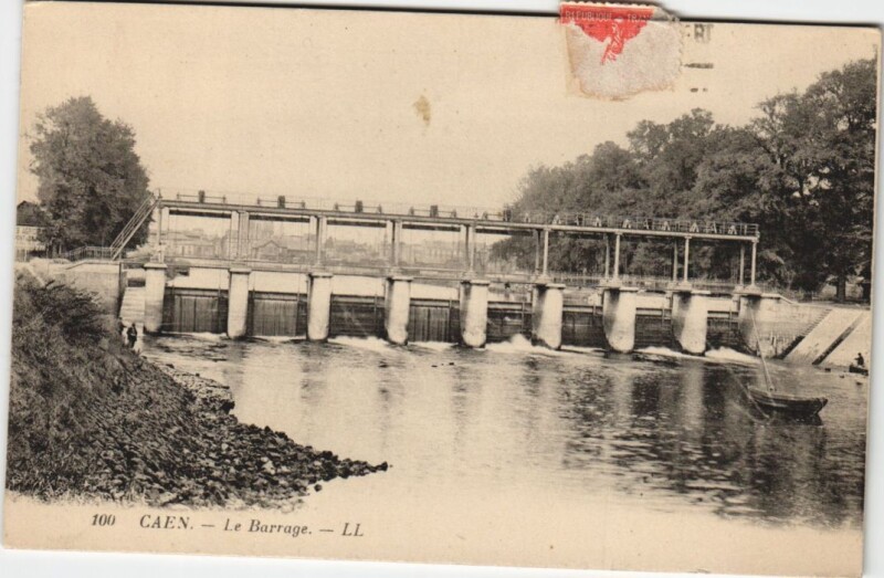 Carte postale ancienne Caen Le Barrage