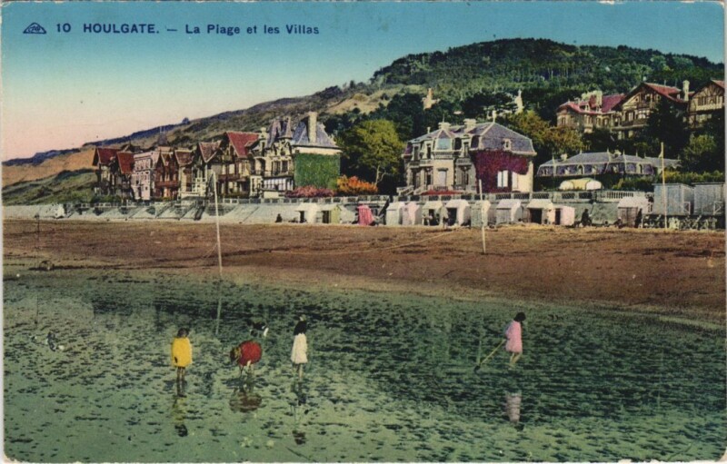 Carte postale ancienne Houlgate La Plage et les Villas à Houlgate