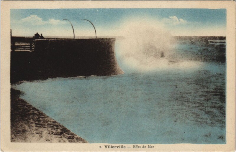 Carte postale ancienne Villerville Effet de Mer à Villerville