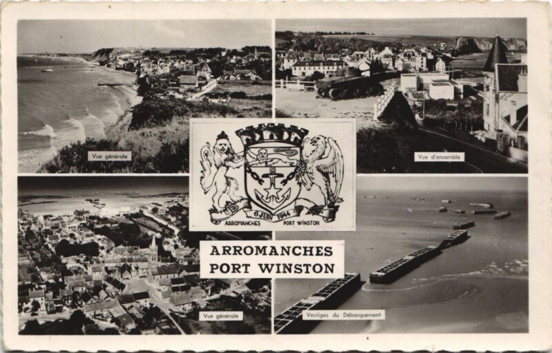 Carte postale ancienne Arromanches Port Winston - Scenes