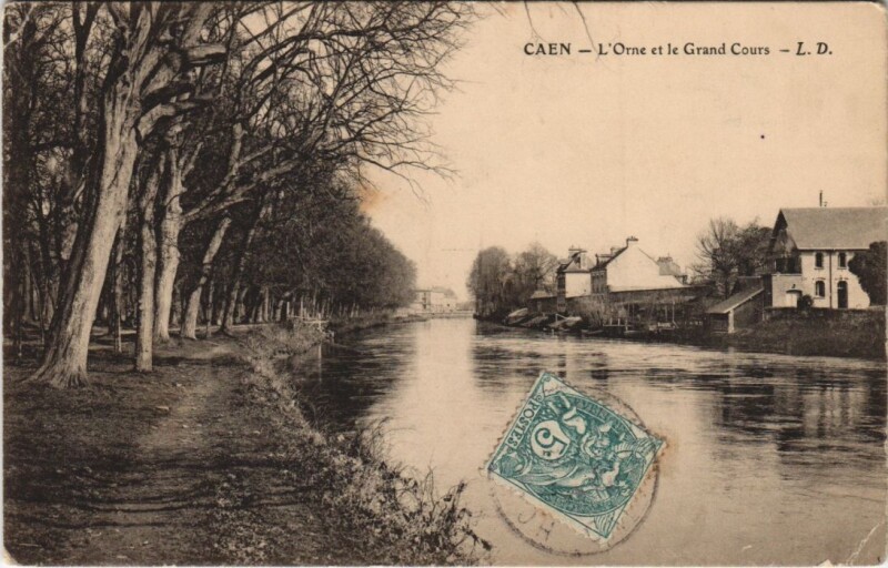 Carte postale ancienne Caen L'Orne et le Grand Cours