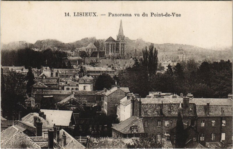 Carte postale ancienne Lisieux Panorama vu du Point-de-Vue à Lisieux