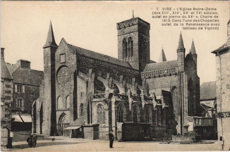 Carte postale ancienne Vire L'Eglise Notre-Dame