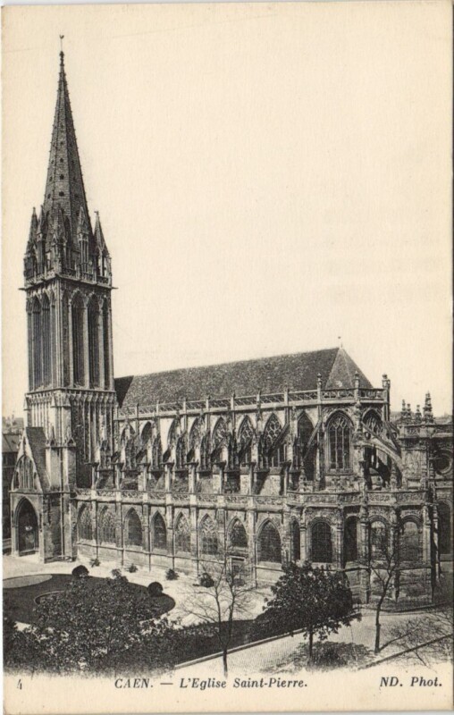 Carte postale ancienne Caen L'Eglise Saint-Pierre