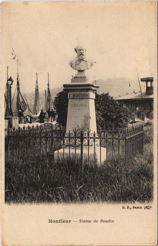 Carte postale ancienne Honfleur Statue de Boudin à Honfleur