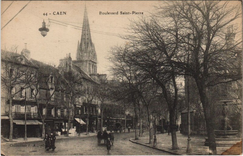 Carte postale ancienne Caen Boulevard Saint-Pierre