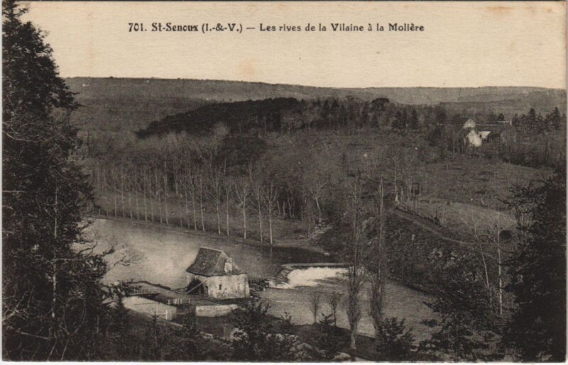 Carte postale ancienne 701 - St-Senoux (I.-et-V.) - Les Rives de la Vilaine à la Molière. à Saint-Senoux