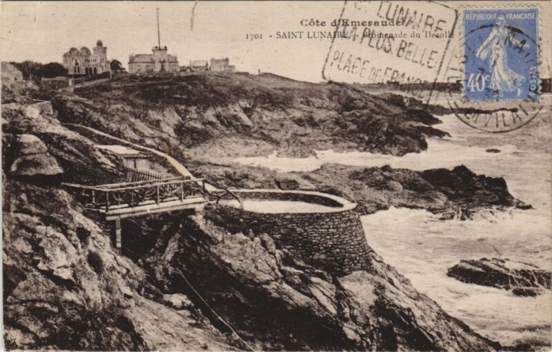 Carte postale ancienne Saint-Lunaire Promenade du Decolle à Saint-Lunaire