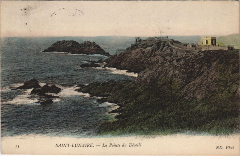 Carte postale ancienne Saint-Lunaire La Pointe du Decolle à Saint-Lunaire