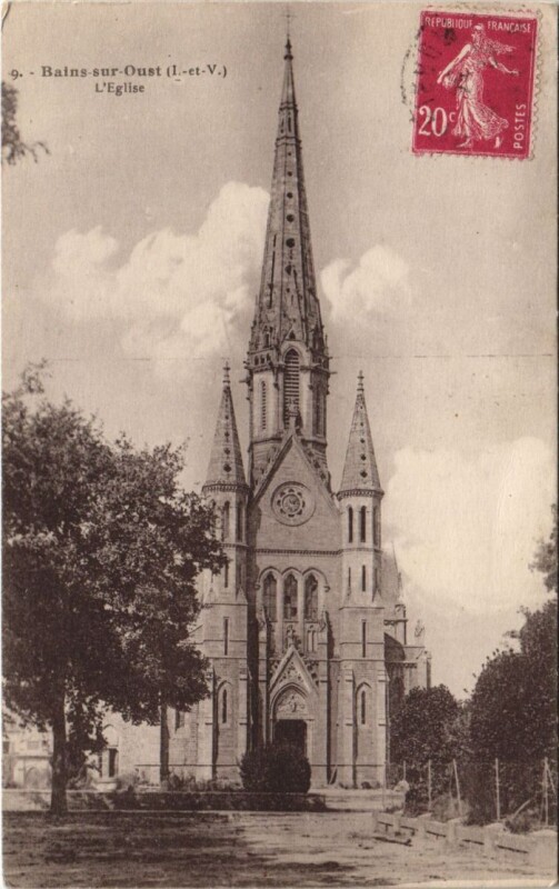 Carte postale ancienne Bains-sur-Oust L'Eglise à Bains-sur-Oust