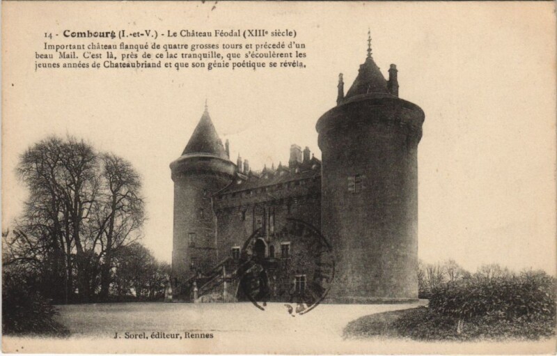 Carte postale ancienne Combourg Le Chateau Feodal à Combourg