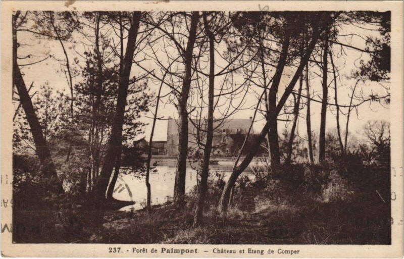 Carte postale ancienne Foret de Paimpont - Chateau et Etang de Comper à Paimpont