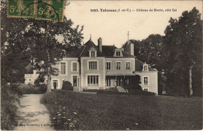 Carte postale ancienne Talensac Chateau de Bintin - Cote Est à Talensac