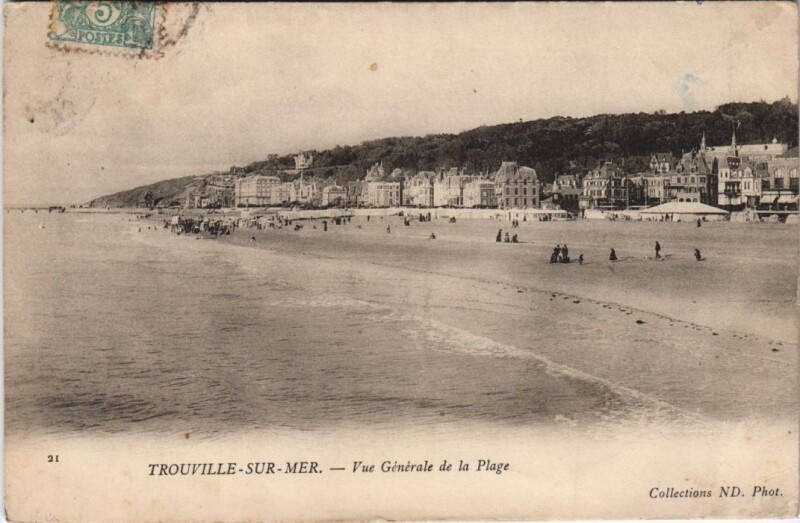 Carte postale ancienne Trouville vue generale de la Plage