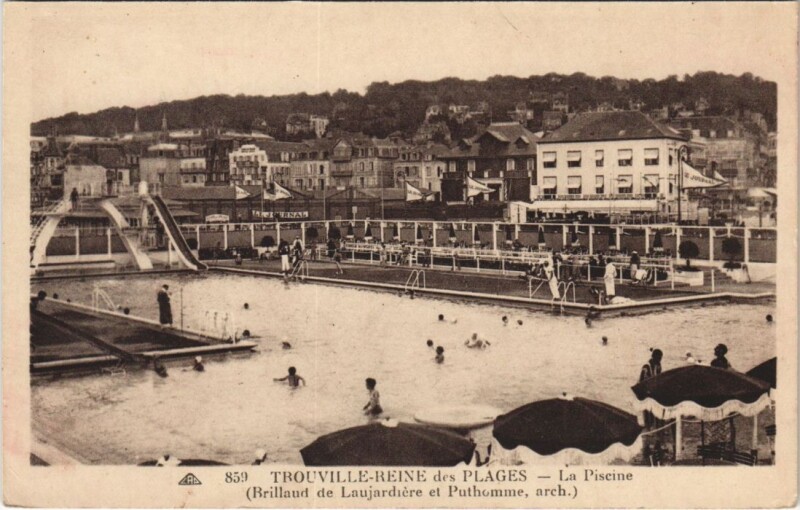 Carte postale ancienne Trouville La Piscine