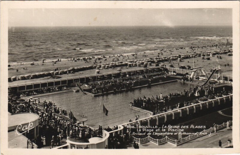 Carte postale ancienne Trouville La Plage et la Piscine
