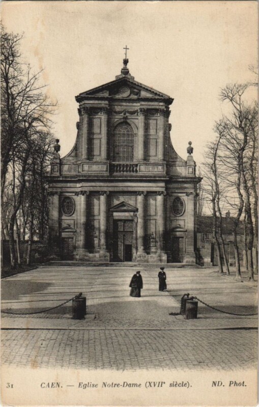 Carte postale ancienne Caen Eglise Notre Dame