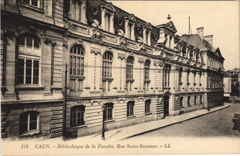 Carte postale ancienne Caen Bibliotheque de la Faculte