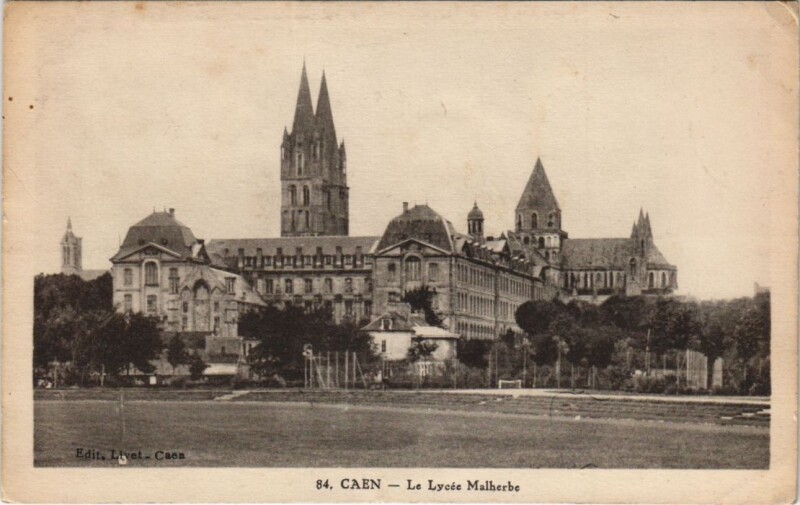 Carte postale ancienne Caen Le Lycee Malherbe