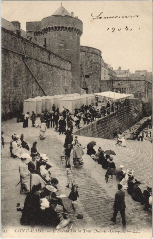 Carte postale ancienne Saint Malo Eventail et la Tour Quic en Groigne à Saint-Malo