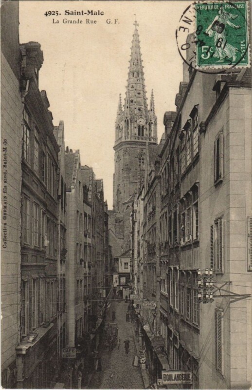 Carte postale ancienne Saint Malo La Grande Rue à Saint-Malo