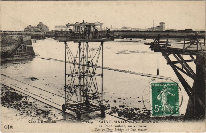 Carte postale ancienne Saint Malo Pont Roulant à Saint-Malo