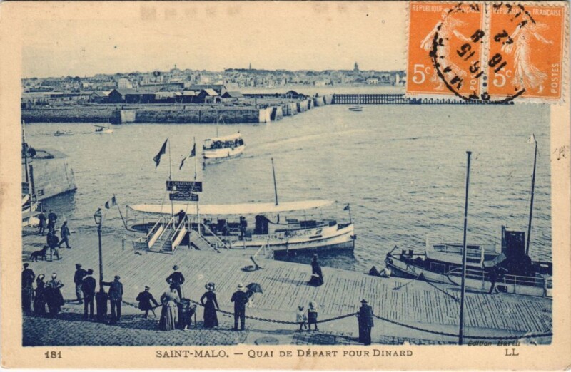 Carte postale ancienne Saint Malo Quai de depart pour Dinard à Dinard