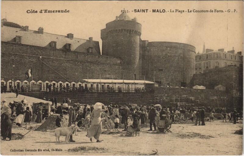 Carte postale ancienne Saint Malo La plage à Saint-Malo