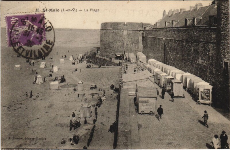Carte postale ancienne Saint Malo La plage à Saint-Malo