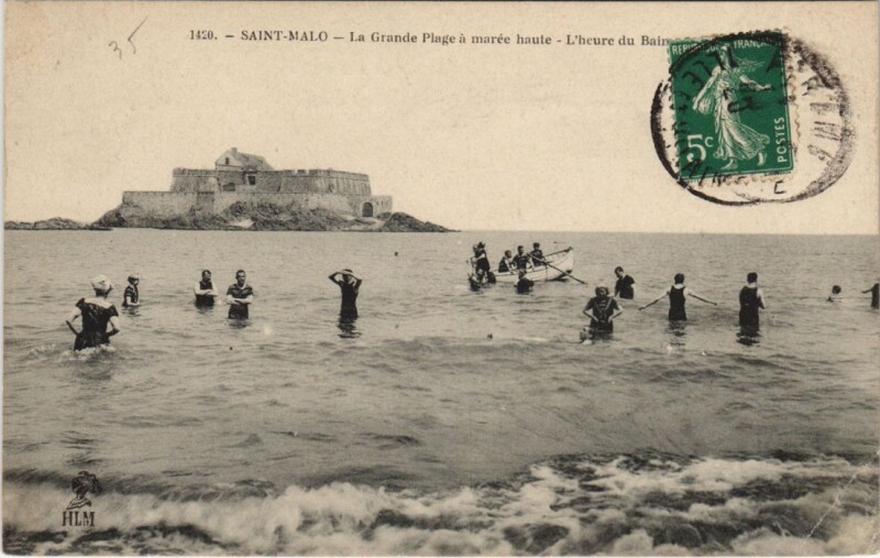 Carte postale ancienne Saint Malo Grande Plage à Saint-Malo