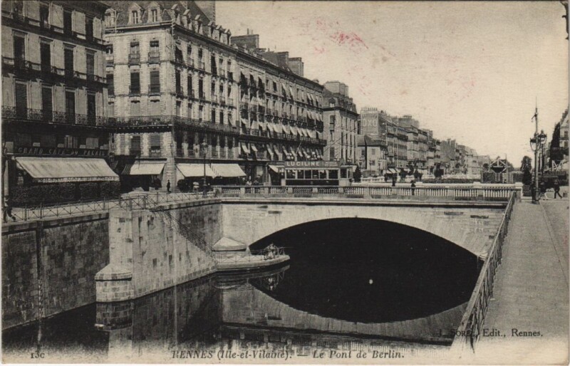 Carte postale ancienne Rennes Pont de Berlin à Rennes