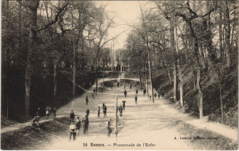 Carte postale ancienne Rennes Promenade de l'Enfer à Rennes