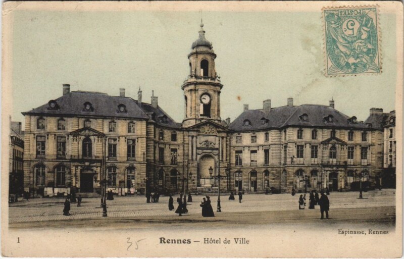 Carte postale ancienne Rennes Hotel de Ville à Rennes
