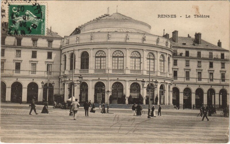 Carte postale ancienne Rennes Le Theatre à Rennes